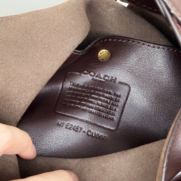 Coach Brooklyn 28 Large Maple Brown Leather Shoulder Bag New - Picture 9 of 9